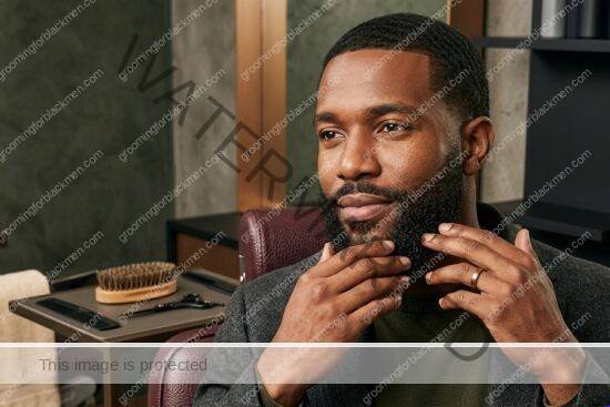 Black man grooming routine image for Beard Growth Expectations for Black Men: Practical Grooming Guide
