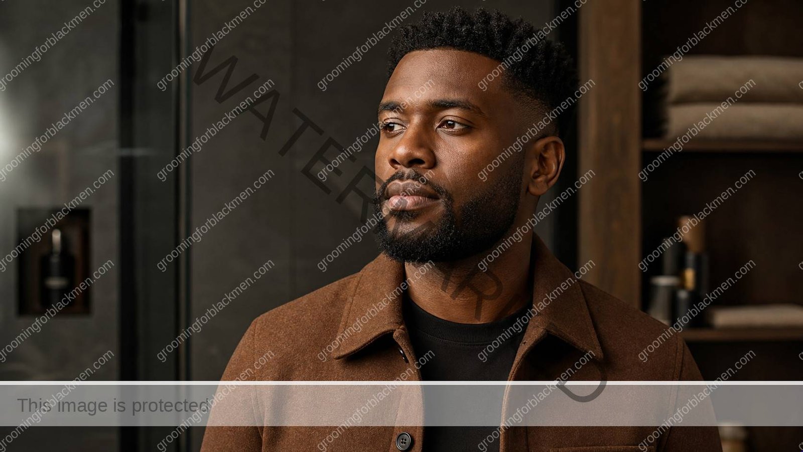 Black man completing gentle face-wash selection with natural skin texture visible - Grooming For Black Men