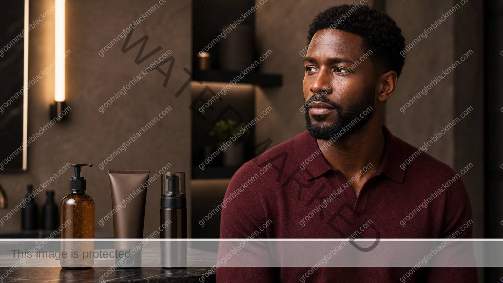 Black man preparing gentle face-wash selection - Grooming For Black Men