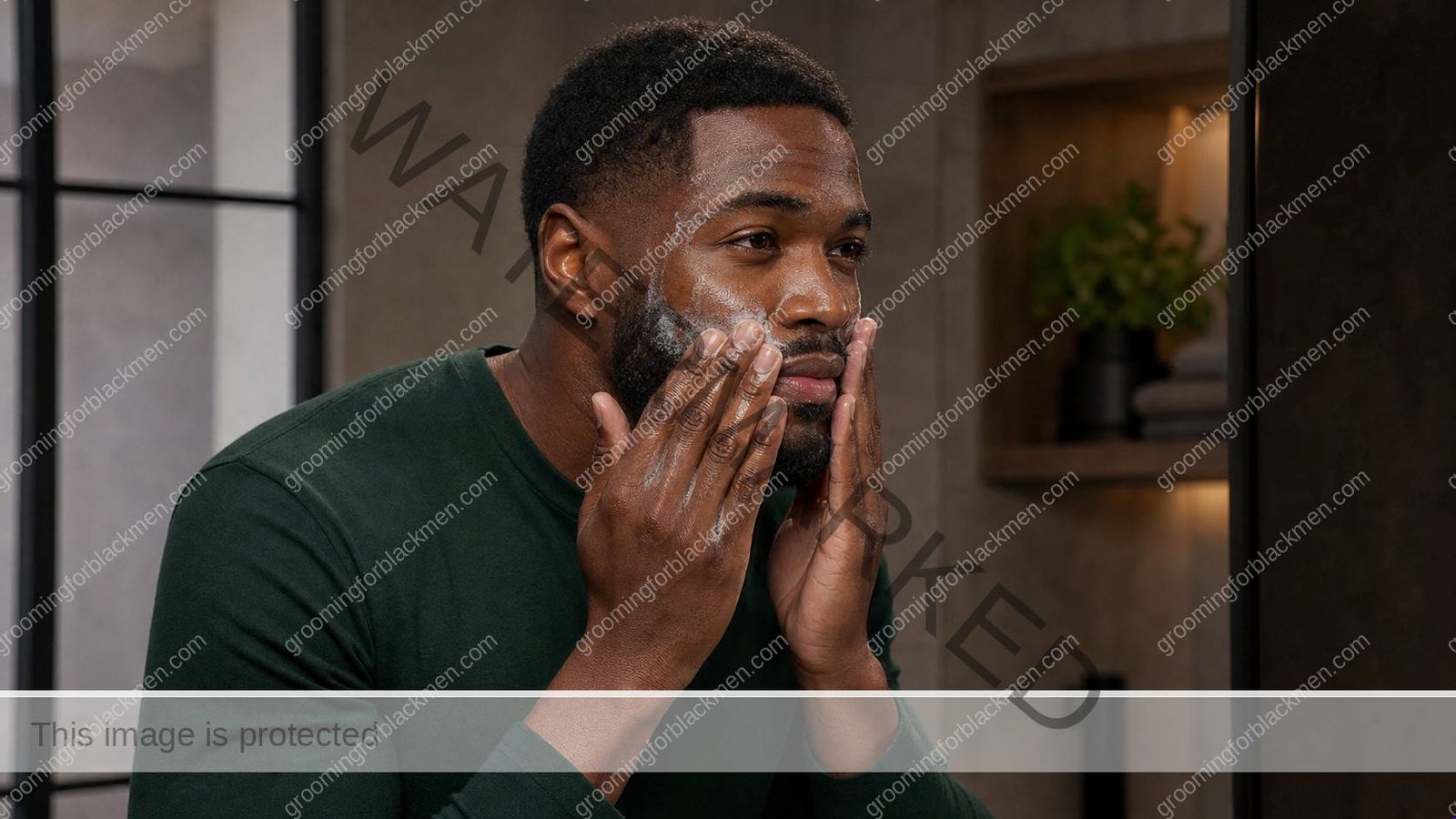 Black man using gentle technique for gentle face-wash selection - Grooming For Black Men