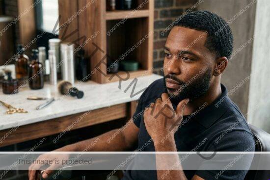 Black man grooming routine image for Common Mistakes for Black Men: Practical Grooming Guide