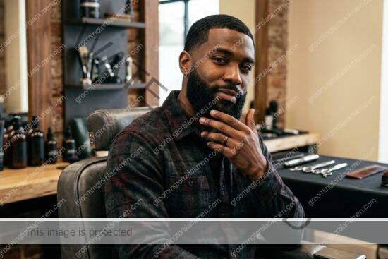 Black man grooming routine image for Full Beard Maintenance for Black Men: Practical Grooming Guide