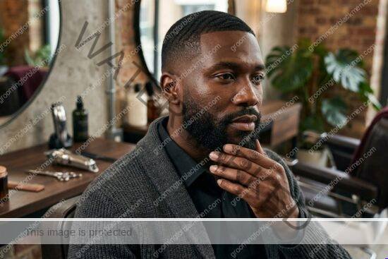 Black man grooming routine image for How to Shape Beard for Black Men: Practical Grooming Guide
