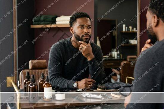 Black man grooming routine image for Monthly Routine Audit for Black Men: Practical Grooming Guide