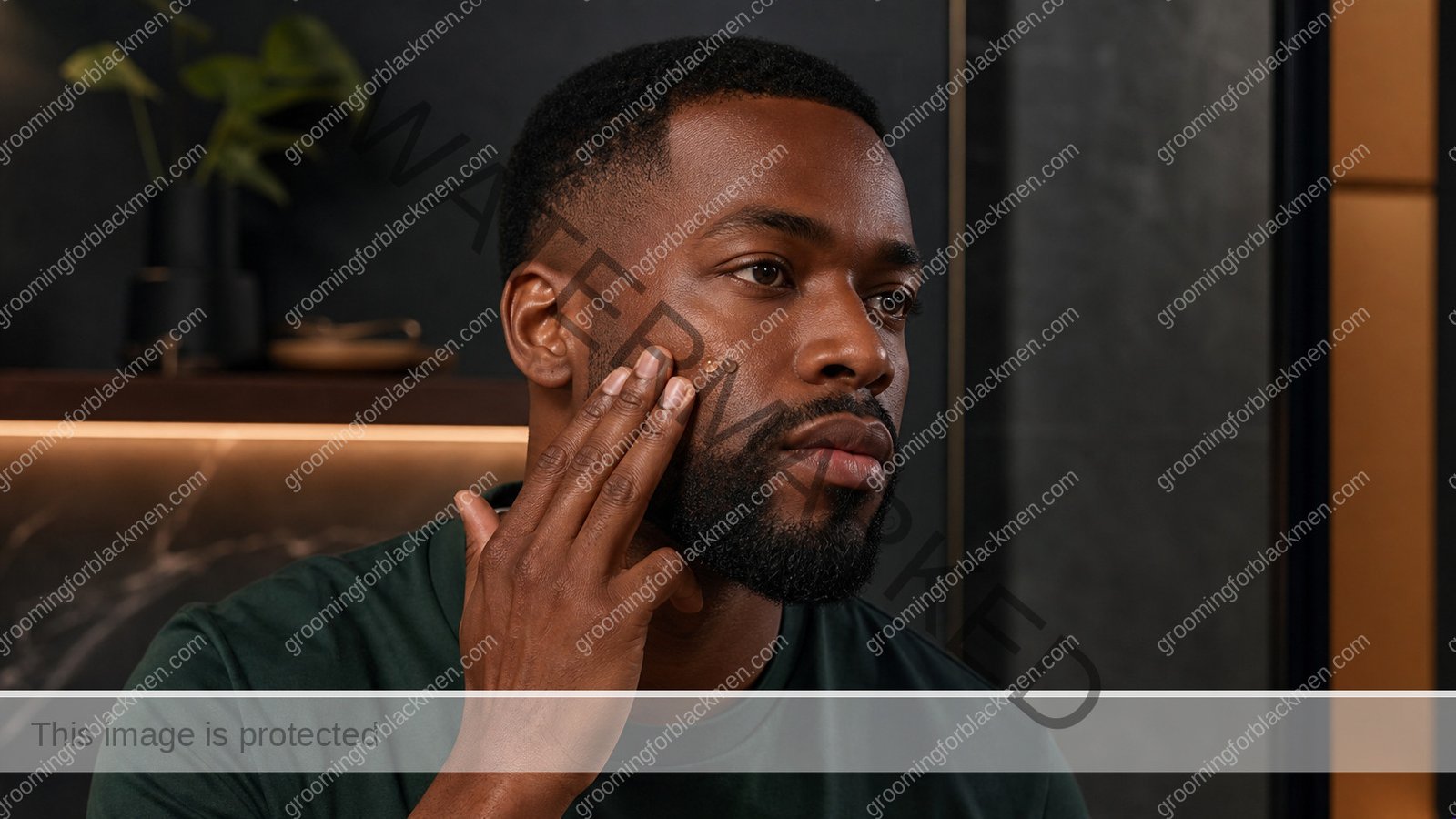 Black man using gentle technique for a niacinamide routine for dark spots and visible oil - Grooming For Black Men
