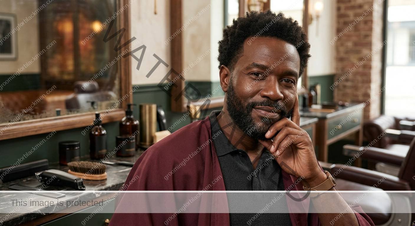 Black man grooming routine image for Receding Hairline Styling for Black Men: Practical Grooming Guide