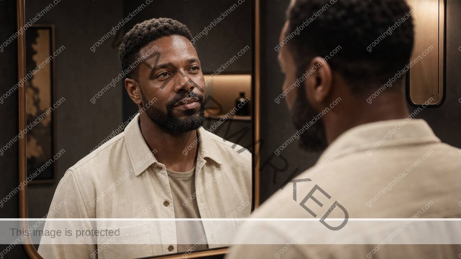 Black man reviewing a beginner retinol routine after age 30 in a clean grooming setting - Grooming For Black Men