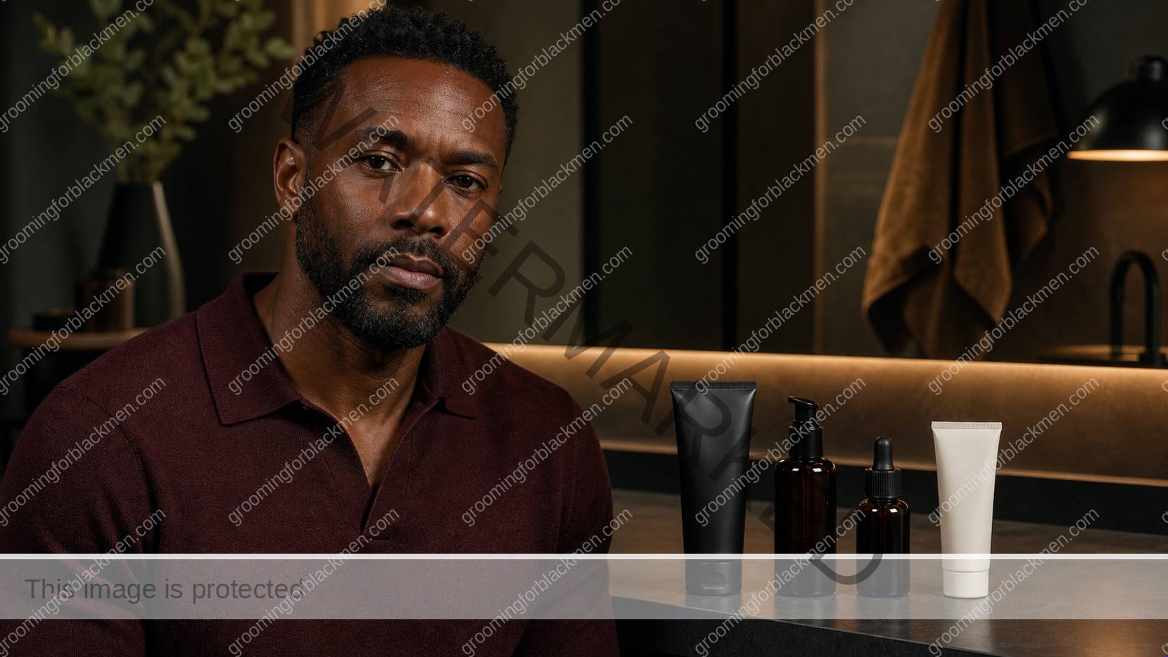 Black man preparing a beginner retinol routine after age 30 - Grooming For Black Men