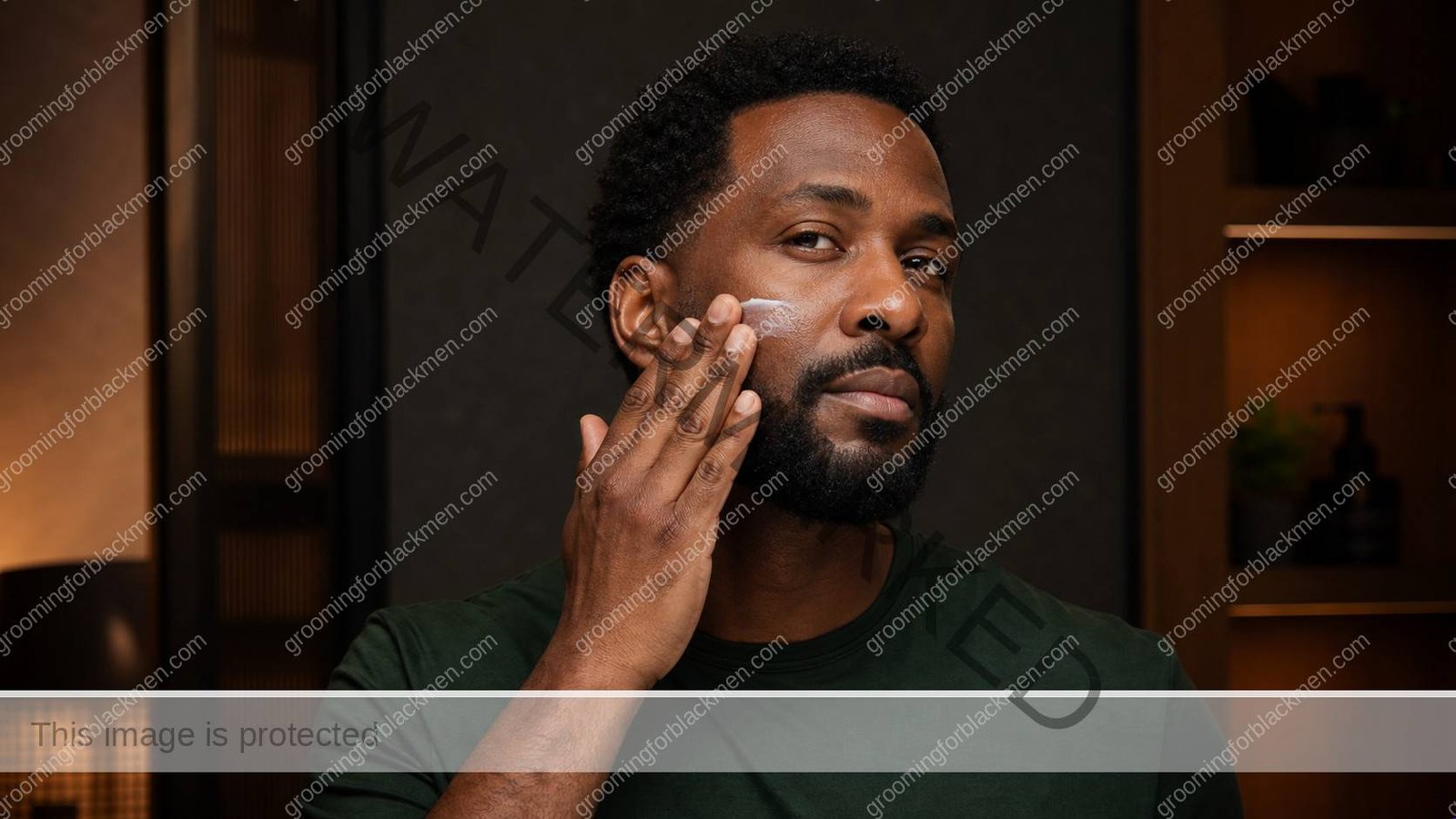 Black man using gentle technique for a beginner retinol routine after age 30 - Grooming For Black Men