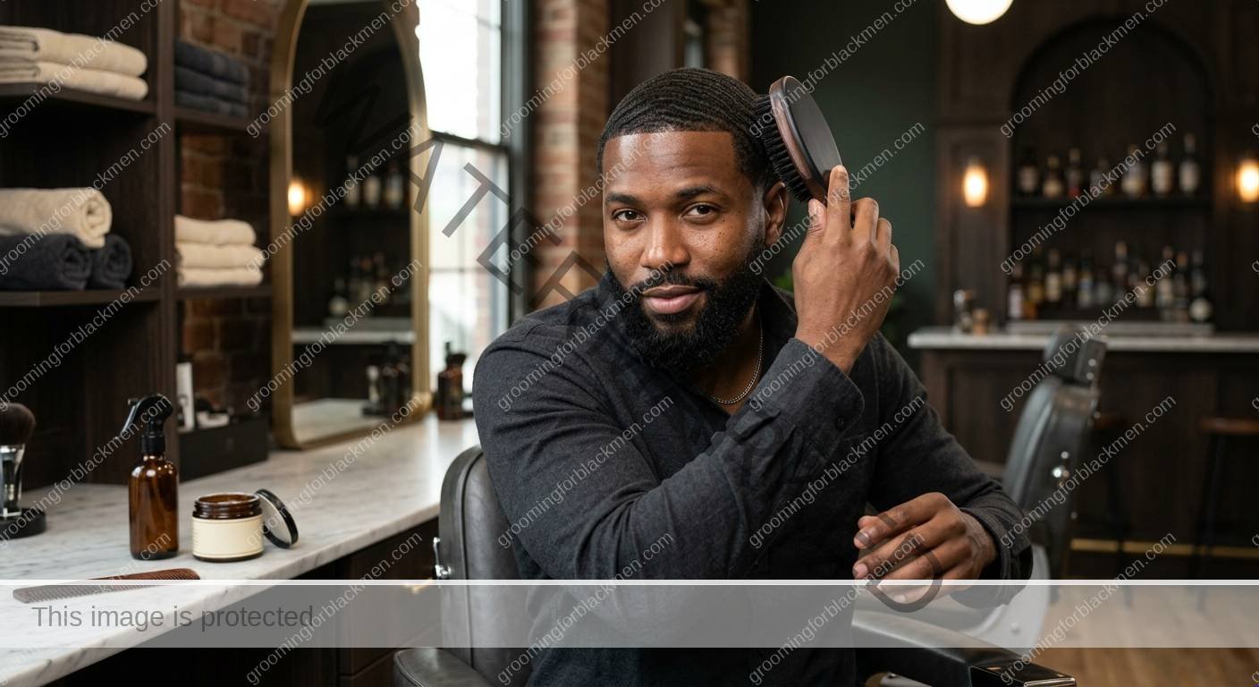 Black man grooming routine image for Waves Wash Day for Black Men: Practical Grooming Guide
