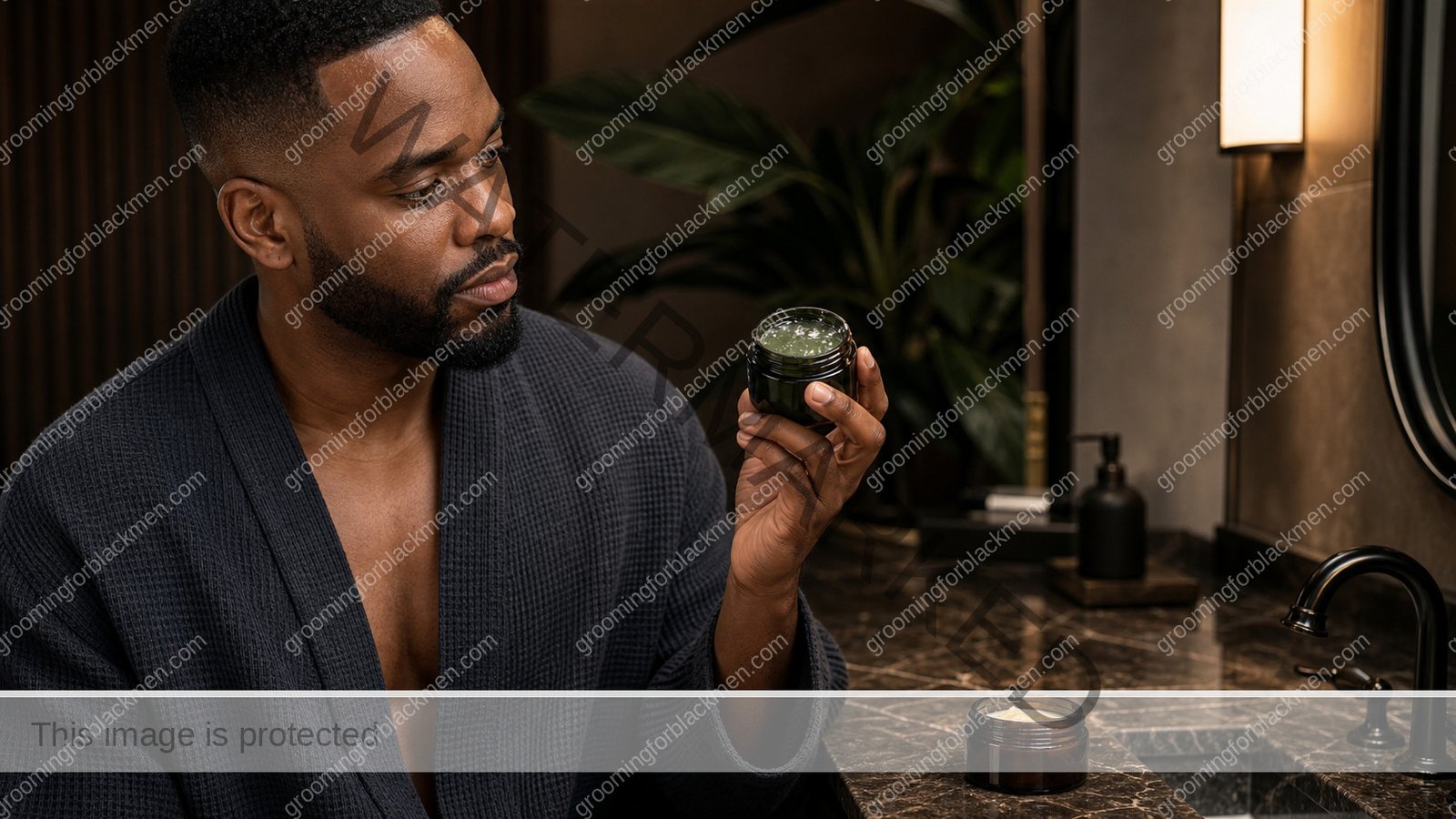 Black man in a premium editorial setting for best moisturizer for Black men face