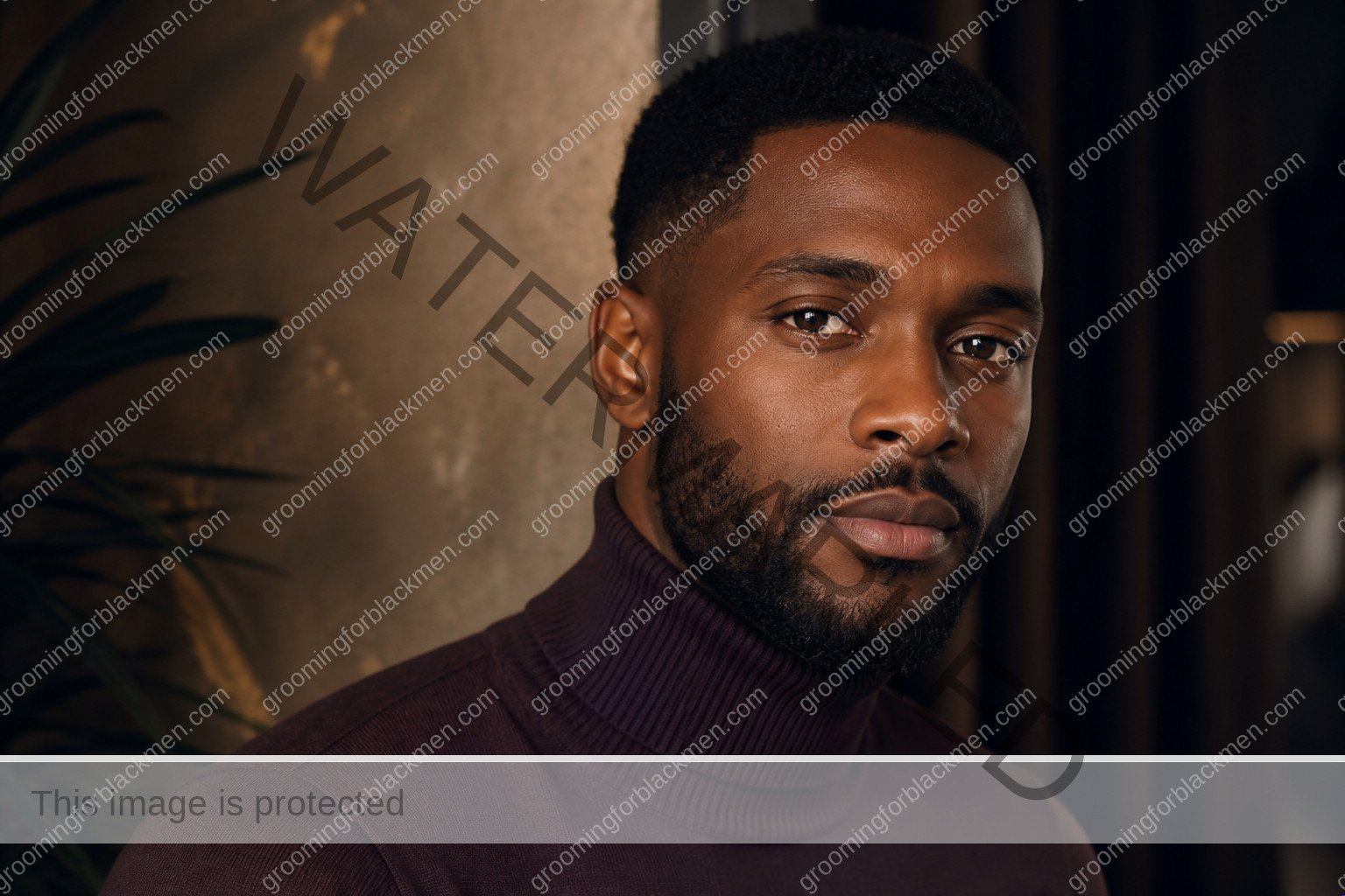 Black man in a premium editorial setting for tinted moisturizer for Black men dark skin
