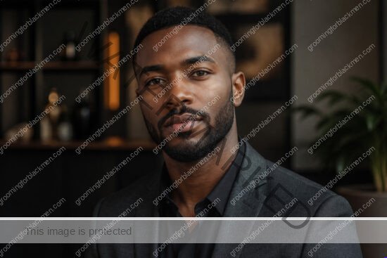 Black man in a premium editorial setting for uneven skin tone Black men treatment