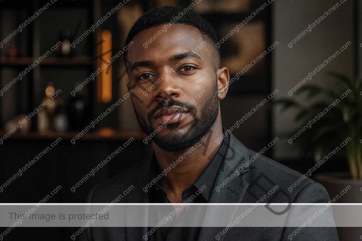 Black man in a premium editorial setting for uneven skin tone Black men treatment