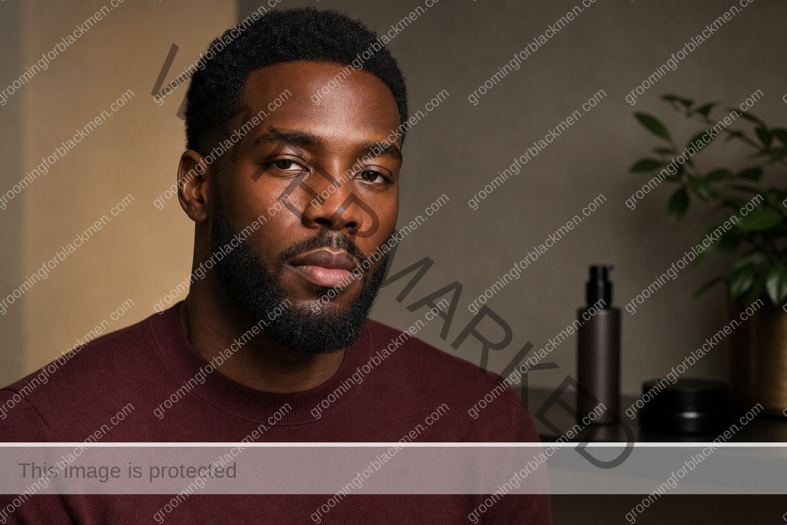 Black man in a premium editorial setting for exfoliation for Black men chemical physical safe