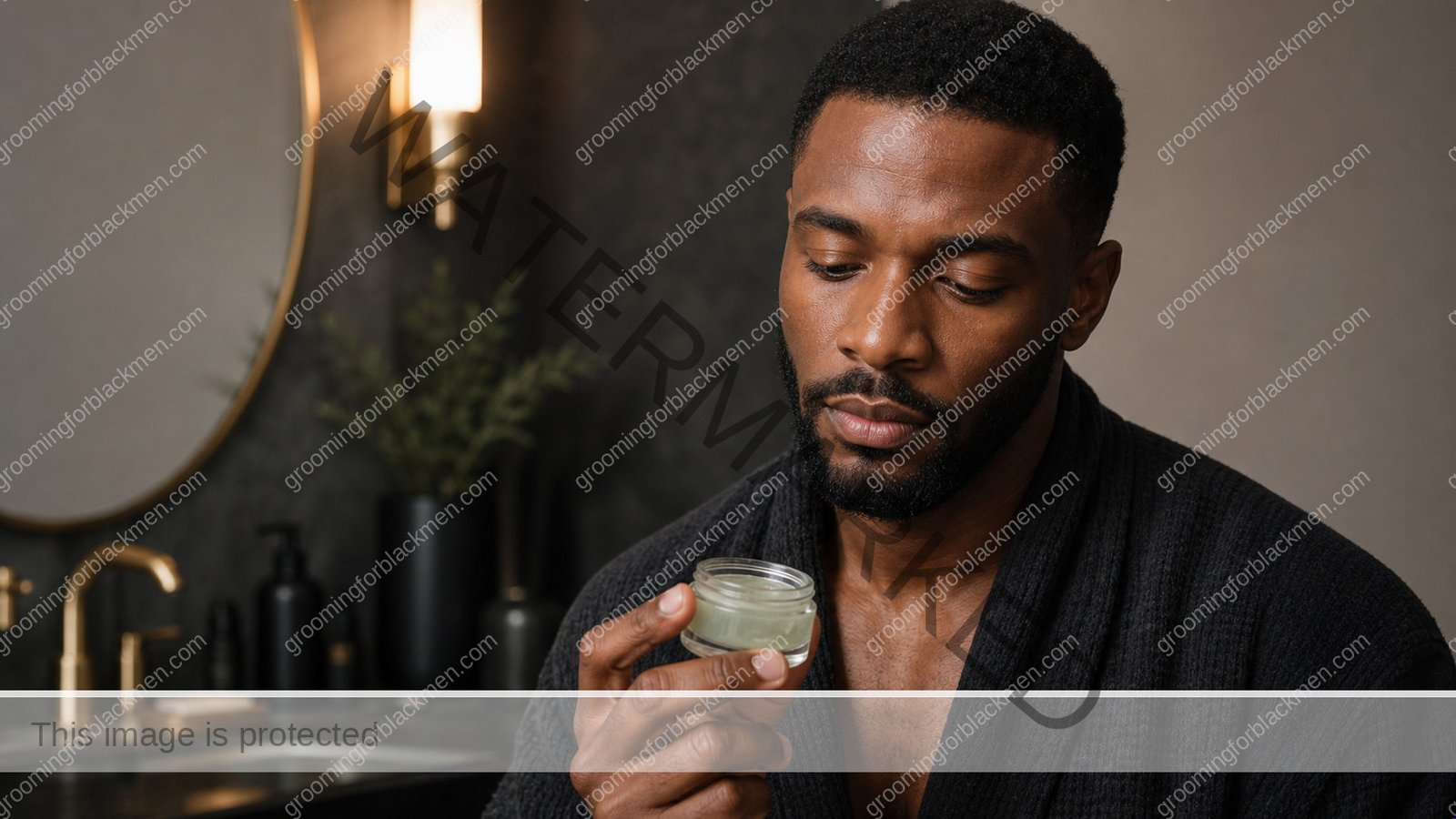 Black man in a premium editorial setting for oily skin Black men control without drying