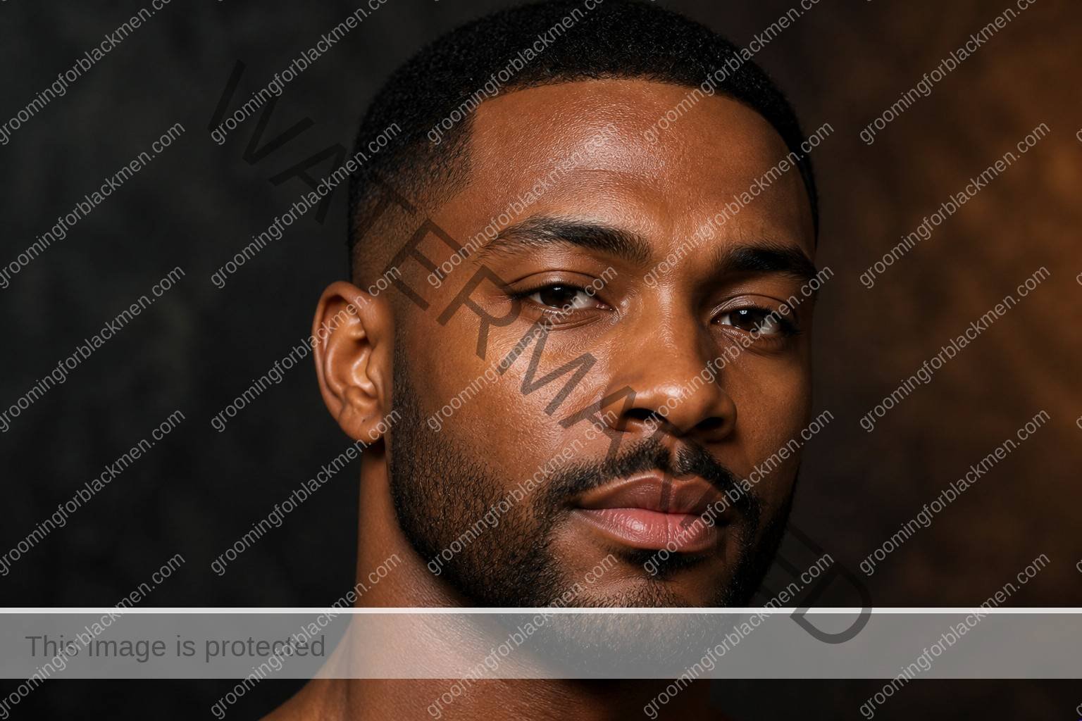 Black man using gentle skincare technique for skincare routine Black men budget cheap with realistic skin texture and hands outside the frame